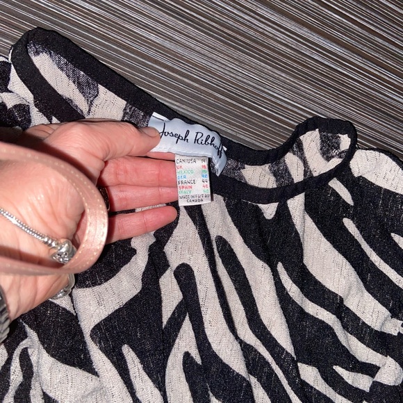 Joseph ribkoff blouse tunic black cream size 14 - Picture 3 of 3